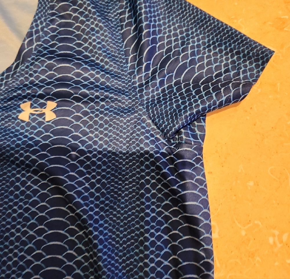 Under Armour Blue Scaled-Pattern V-Neck Performance Tee - Picture 6 of 10